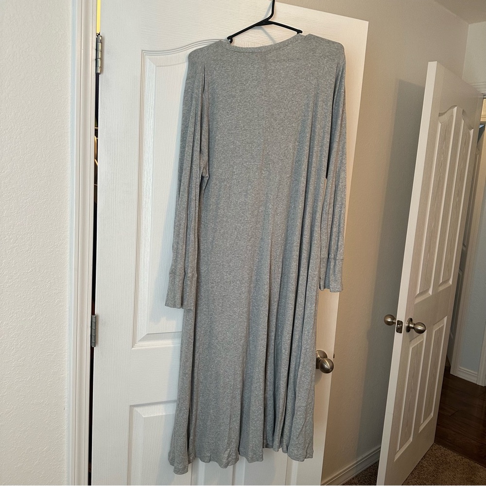 J. Crew Long Sleeve Gray Maxi Dress - Picture 4 of 5